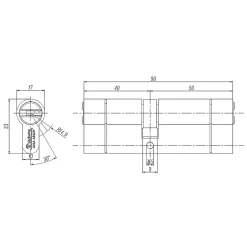 Cylindre haute sécurité en acier 40 x 50 mm^Vachette Hot