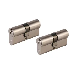 Cylindre laiton nickel satiné 30 x 30 mm, lot de 2^Smith & Locke Outlet