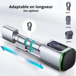 Cylindre électronique de serrure connecté -10 bio à empreinte digitale et badge rfid mifare-LOCKY Hot