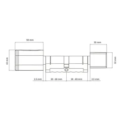 Cylindre électronique de serrure connecté -10 code à code et badge rfid mifare^LOCKY Online