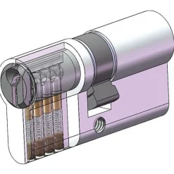 Cylindre série 500+ 40x40 mm nickelé - 5 goupilles - Protection au crochetage-Yale Discount