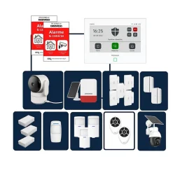 - Alarme maison sans fil avec écran tactile 7'' AM353 - 1 caméra extérieure autonome et 1 intérieure et 17 accessoires - Sa-Daewoo Clearance