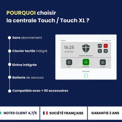 - Alarme maison sans fil avec écran tactile 7'' AM353 - 1 caméra extérieure autonome et 1 intérieure et 17 accessoires - Sa-Daewoo Clearance
