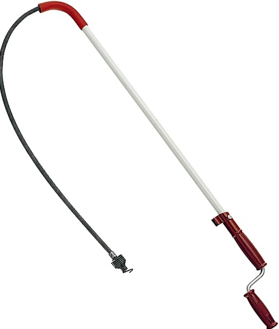 Déboucheur canne WC 85 cm - double spire acier, tête vrille, manche plastique^Virax