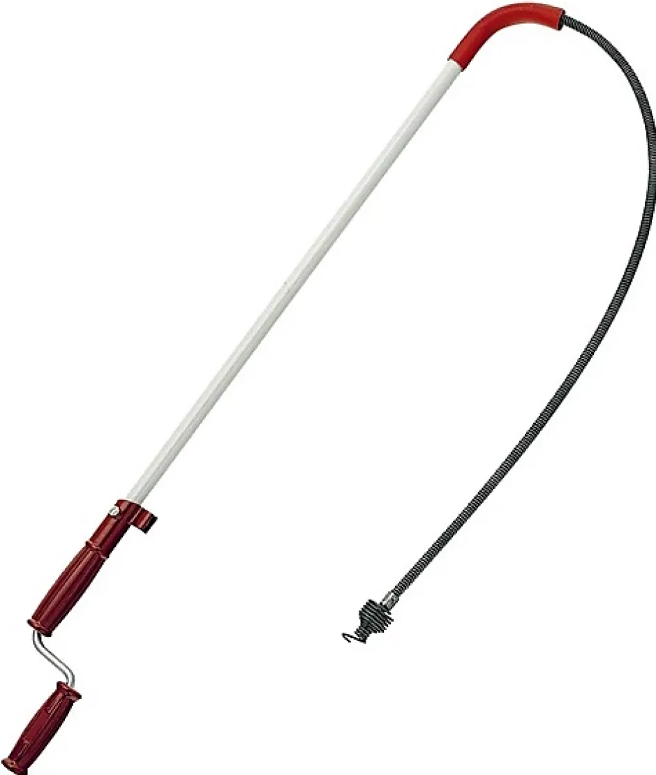 Déboucheur canne WC 160 cm - tête vrille, double spire acier, poignée plastique-Virax Outlet