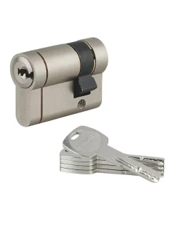 Demi cylindre de serrure Transit 1 UNIKEY (achetez-en plusieurs, ouvrez avec la même clé), 40x10mm, 5 clés, nickelé -^Thirard Online