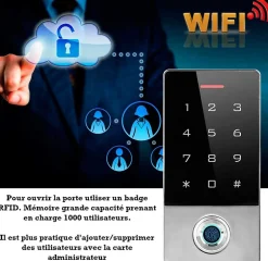 Digicode avec lecteur d'empreintes connecté wifi et lecteur RFID-Automatisme Passion Sale