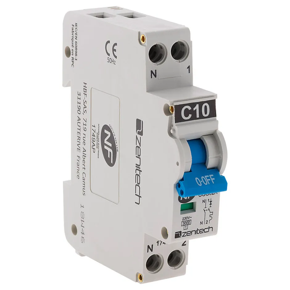 Disjoncteur 10A PH/N - NF --Zenitech Sale
