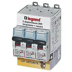 Disjoncteur DNX3 unipolaire + neutre 20A vendu par 3 pièces^Legrand Hot