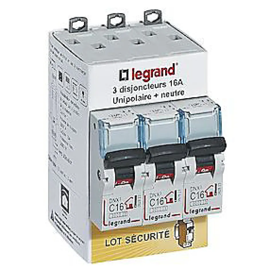 Disjoncteur DNX3 unipolaire + neutre 16A vendu par 3 pièces-Legrand Hot