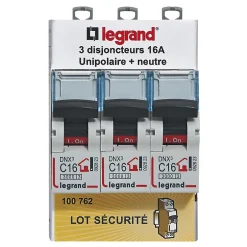 Disjoncteur DNX3 unipolaire + neutre 16A vendu par 3 pièces-Legrand Hot