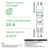 Disjoncteur embrochable courbe C phase + neutre 32A Resi9 XE^Schneider Electric