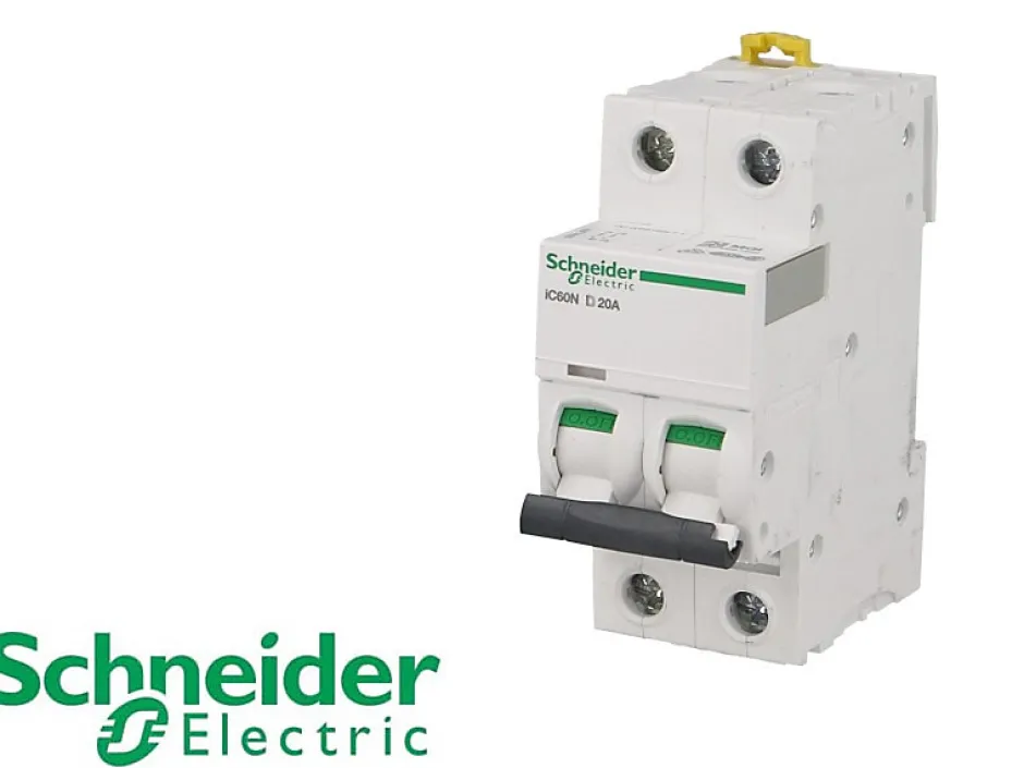 Disjoncteur modulaire bipolaire Schneider Acti9 iC60N 16A courbe D^Schneider Electric Outlet