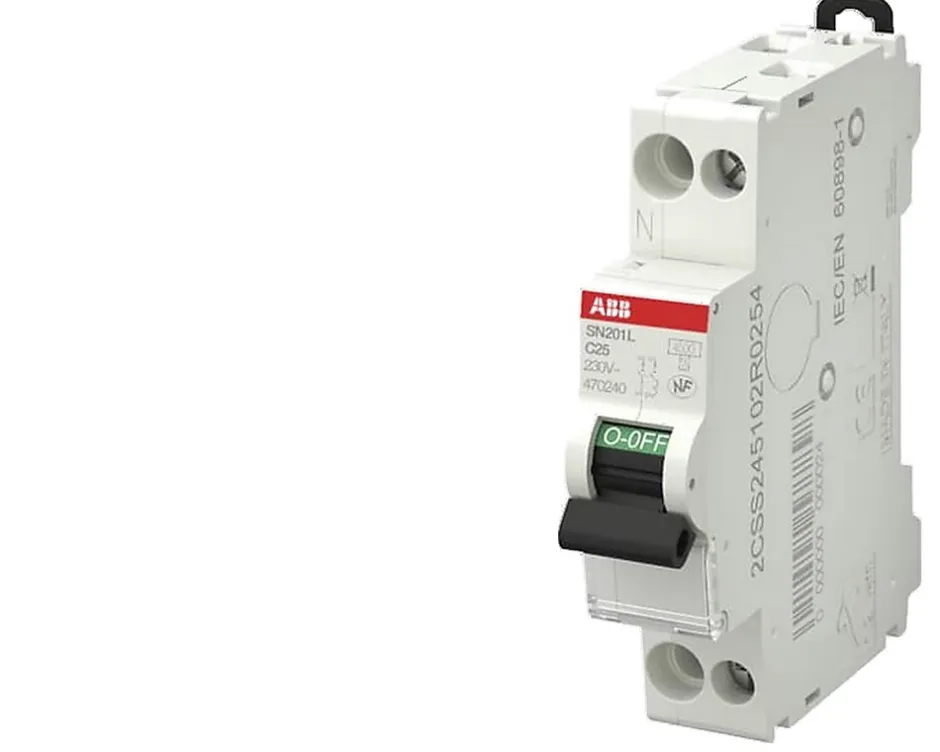 Disjoncteur modulaire phase neutre 25A 4.5kA à vis^ABB