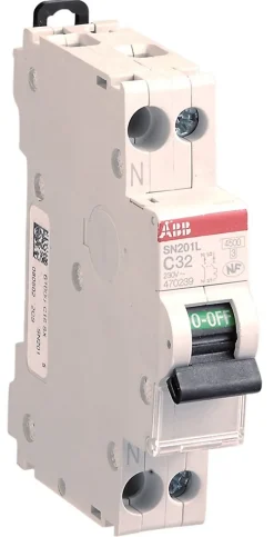 Disjoncteur modulaire Phase + Neutre 32A 3KA à vis-ABB New