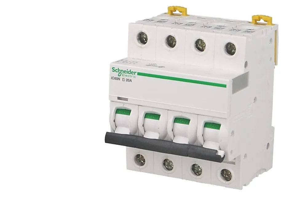 Disjoncteur modulaire tétrapolaire Schneider Acti9 iC60N 16A courbe D^Schneider Electric