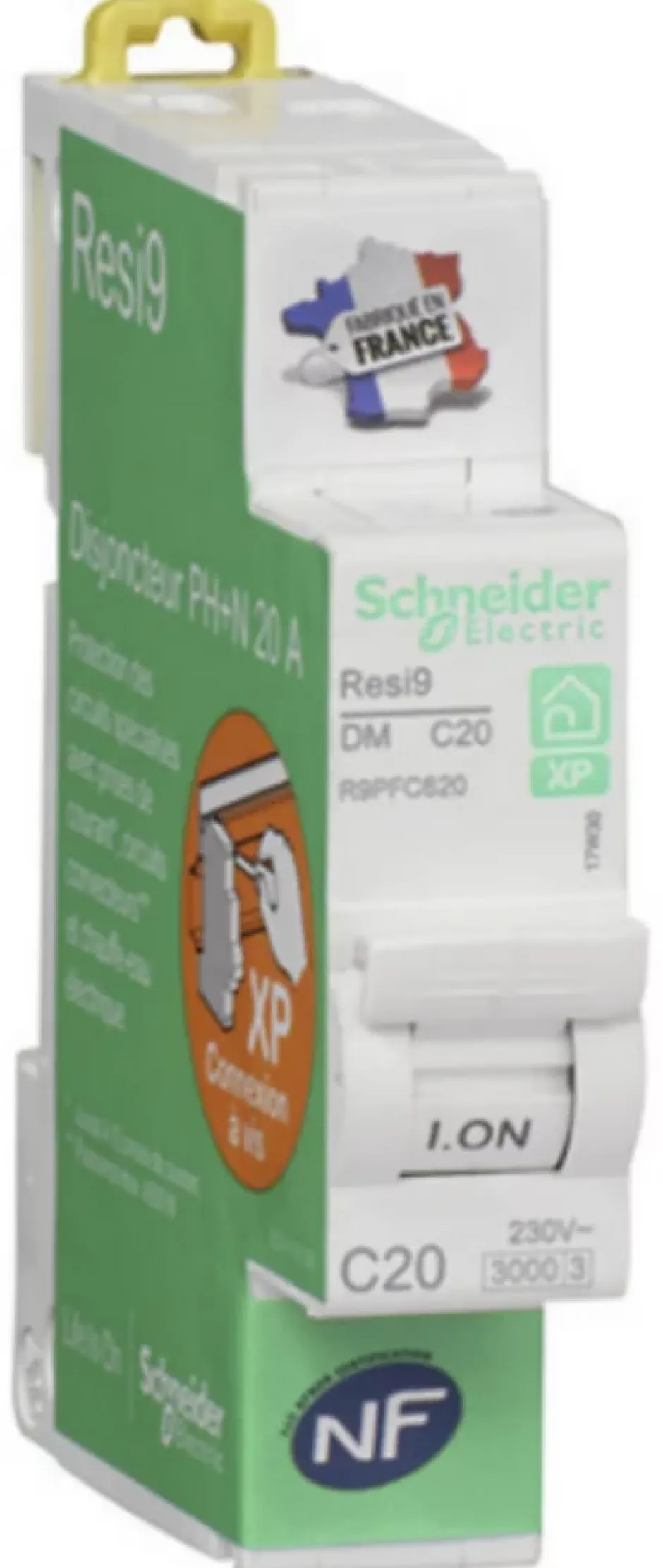 Disjoncteur peignable courbe C phase + neutre 20A Resi9 XP-Schneider Electric Outlet