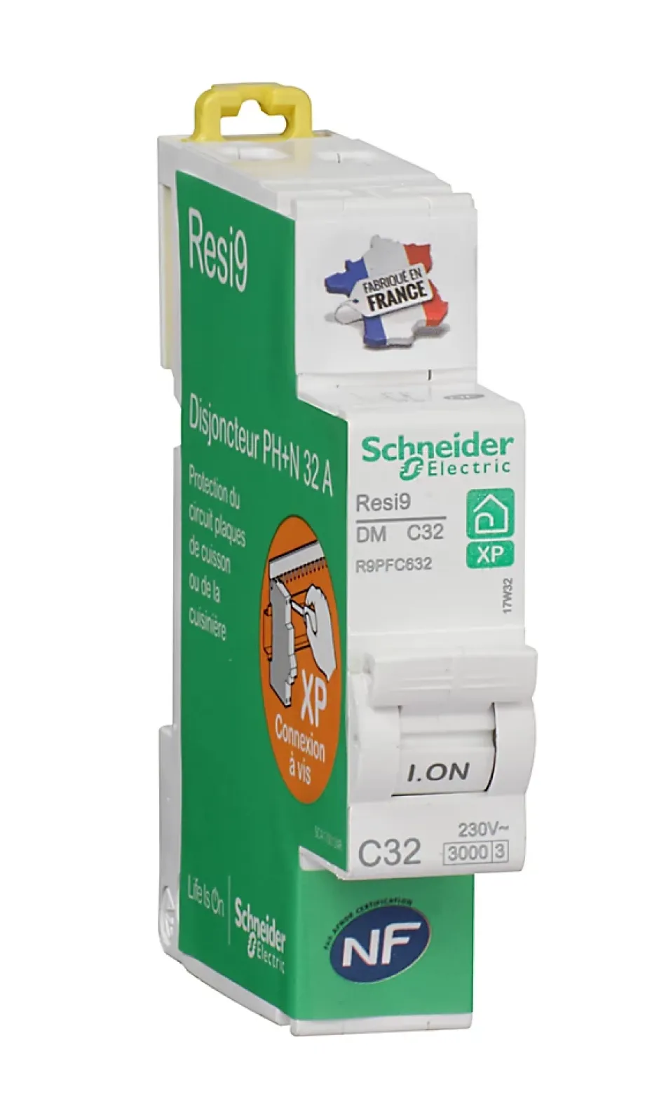 Disjoncteur peignable courbe C phase + neutre 32A Resi9 XP-Schneider Electric Outlet