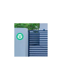 Disque de signalisation Attention au chien, polystyrène rigide adhésif, diamètre 180mm -^Thirard Clearance