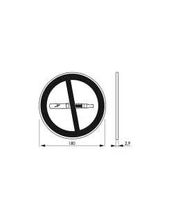 Disque de signalisation Cigarette électronique, polystyrène rigide adhésif, diamètre 180mm -^Thirard New