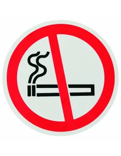 Disque de signalisation Défense de fumer, polystyrène rigide adhésif, diamètre 80mm --Thirard Discount