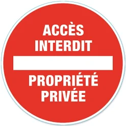 Disque de signalisation "Propriété privée" Ø17^Chapuis Online