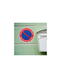 Disque de signalisation Sortie de voiture, polystyrène rigide adhésif, diamètre 180mm --Thirard Best