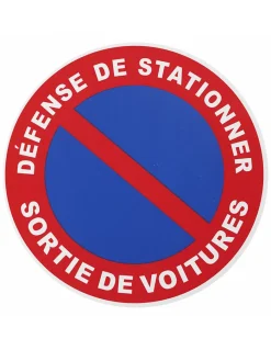 Disque de signalisation Sortie de voiture, polystyrène rigide adhésif, diamètre 180mm --Thirard Best