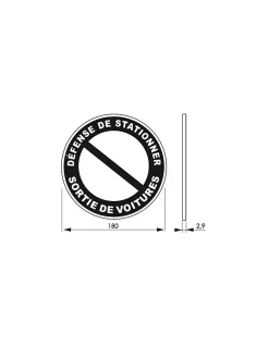 Disque de signalisation Sortie de voiture, polystyrène rigide adhésif, diamètre 180mm --Thirard Best