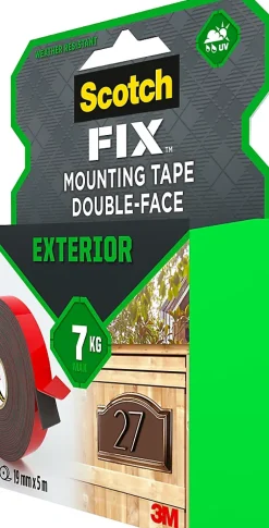 Double face extérieur 3M 19 mm x 5 m noir, 7 kg-Scotch Online