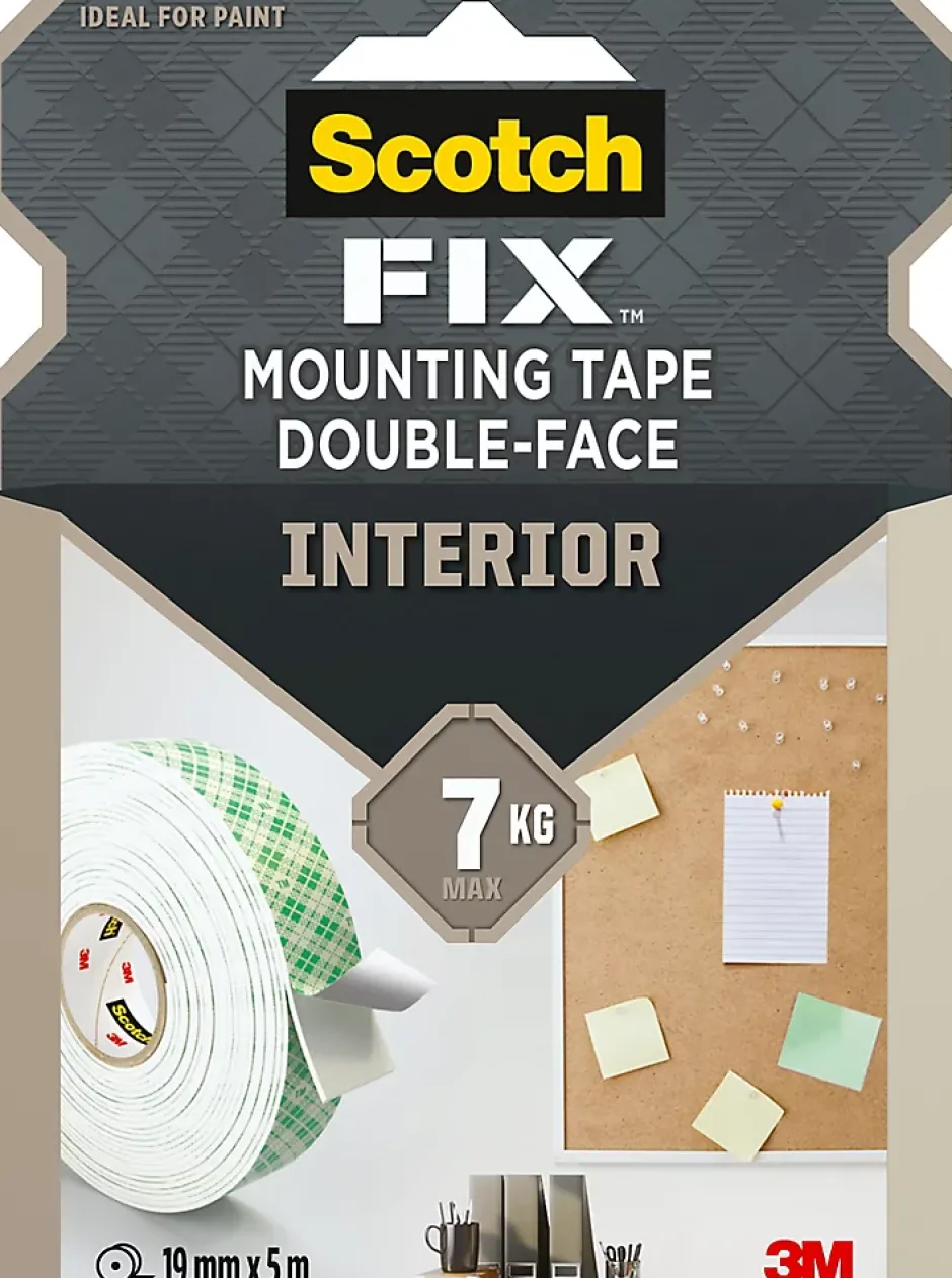 Double face intérieur 3M 19 mm x 5 m blanc, 7 kg^Scotch New