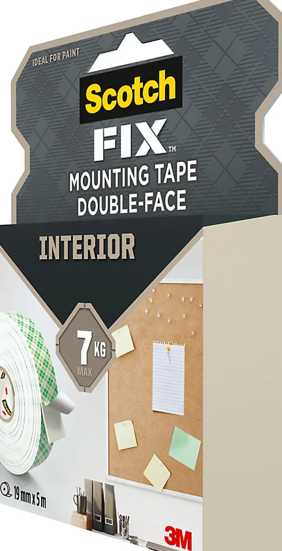 Double face intérieur 3M 19 mm x 5 m blanc, 7 kg^Scotch New