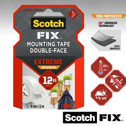 Double face intérieur 3M 19 mm x 1.5 m blanc, 12 kg^Scotch