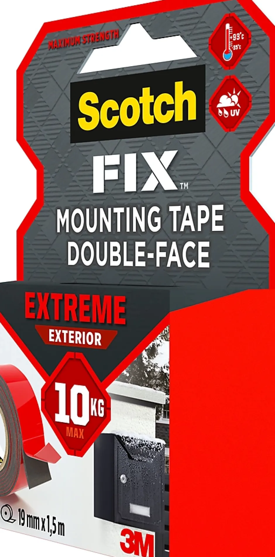 Double face intérieur Extrême 19 mm x 1.5 m noir, 10 kg^Scotch Sale