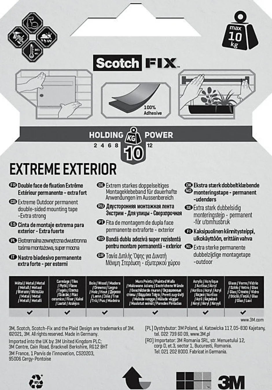 Double face intérieur Extrême 19 mm x 1.5 m noir, 10 kg^Scotch Sale