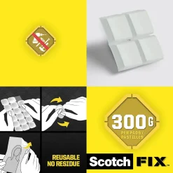 Double face repositionnable 11 x 15 mm blanc, 36 carrés 300 g-3M Discount