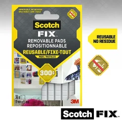 Double face repositionnable 11 x 15 mm blanc, 36 carrés 300 g-3M Discount