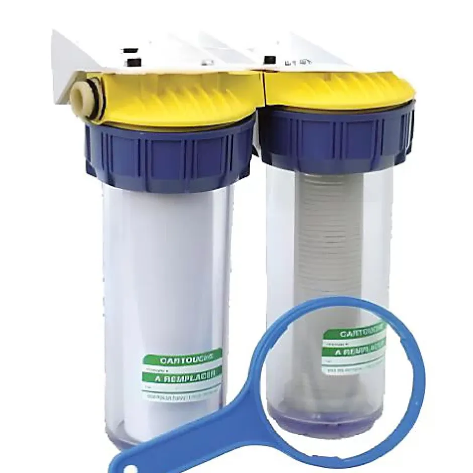 Double filtre anti-tartre 3/4'' avec équerre cartouche et clé - - FD34C^Polar Hot