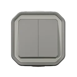 Double interrupteur Plexo gris en saillie^Legrand Sale