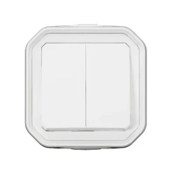 Double interrupteur Plexo blanc en saillie^Legrand Sale