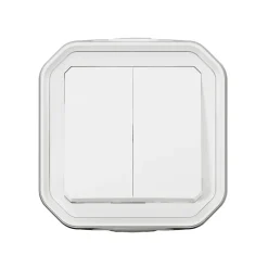 Double interrupteur Plexo blanc en saillie^Legrand Sale