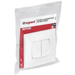 Double interrupteur ou va-et-vient Neptune 0 913 21 coloris blanc 10 A^Legrand New
