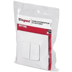 Double interrupteur ou va-et-vient Neptune 0 913 21 coloris blanc 10 A^Legrand New