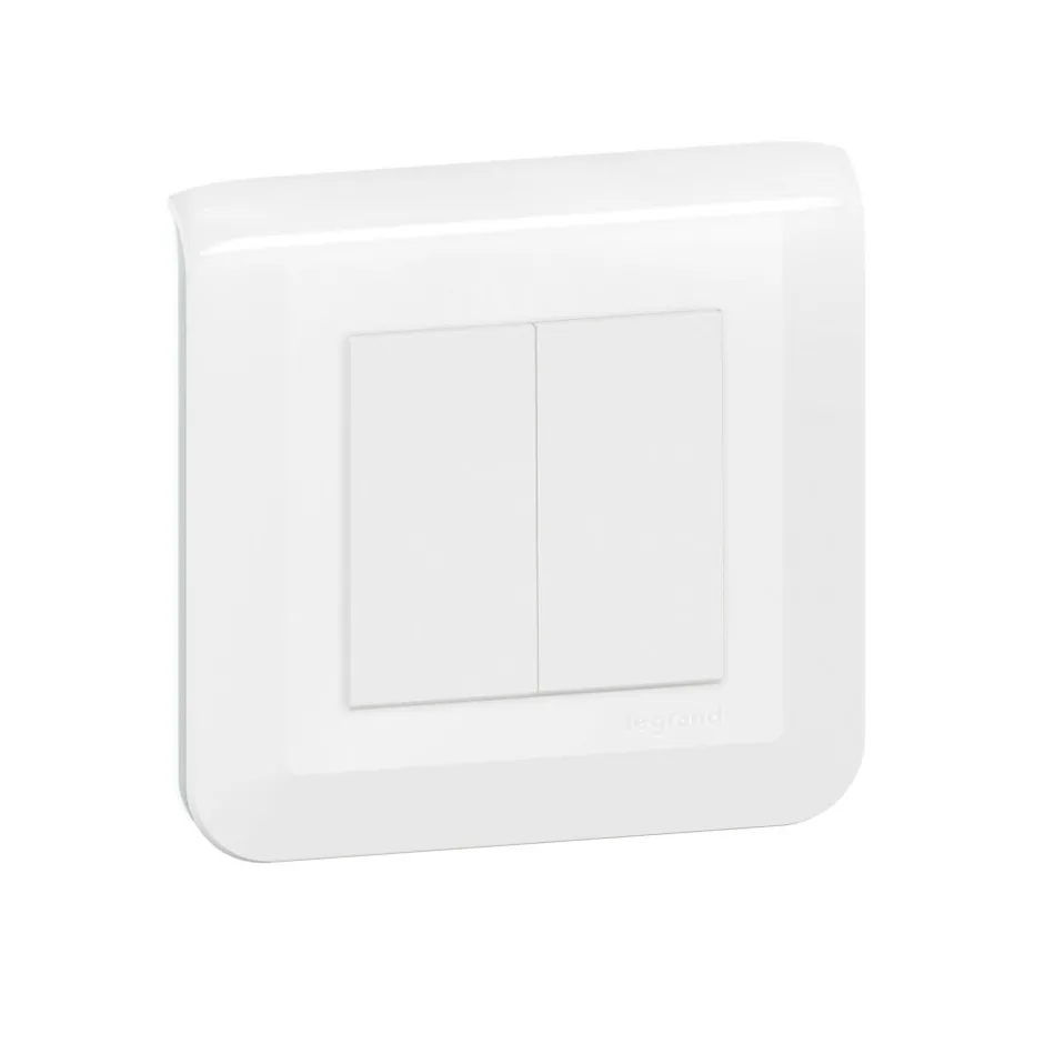 Double interrupteur va-et-vient à vis Mosaïc blanc^Legrand Discount