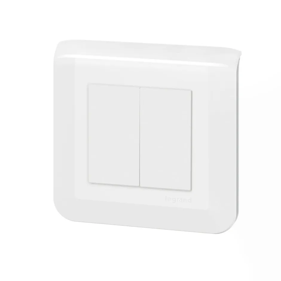 Double interrupteur va-et-vient à vis Mosaïc blanc^Legrand Discount