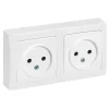 Double prise 2 pôles horizontale ASL blanc^Legrand Hot