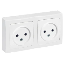 Double prise 2 pôles horizontale ASL blanc^Legrand Hot