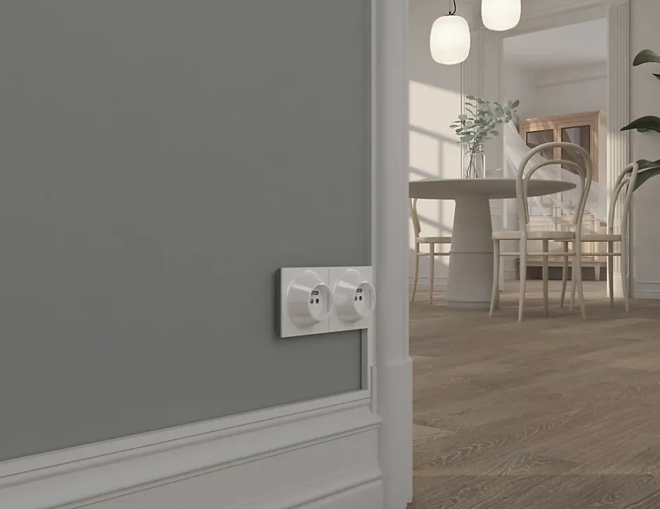 Double prise 2 pôles+terre Neo Evo blanc^Fontini Hot