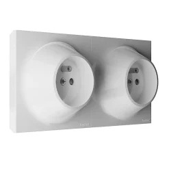 Double prise 2 pôles+terre Neo Evo blanc^Fontini Hot