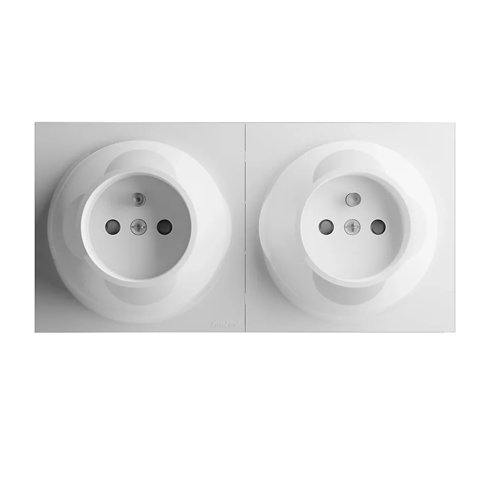 Double prise 2 pôles+terre Neo Evo blanc^Fontini Hot